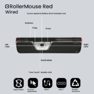 Centric mouse | Contour Rollermouse Red | Black | Silver | Wired thumbnail