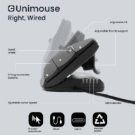 Ergonomic mouse | Contour Unimouse | Black | Wired | Right-handed thumbnail