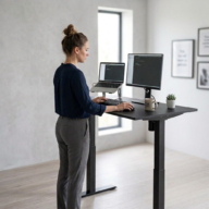 SUN-FLEX EASYDESK ADAPT l sit-stand desk black 120x80cm thumbnail