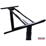 SUN-FLEX®EASYDESK ADAPT VI escritorio sit-stand marco negro tablero de abedul 120x80 cm thumbnail