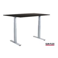 SUN-FLEX® EASYDESK ADAPT VI Sitz-Steh-Schreibtisch mit weißem Aluminiumgestell und schwarzer Platte 120x80 cm thumbnail