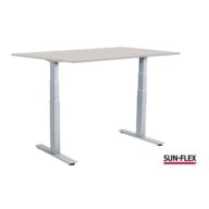 SUN-FLEX® EASYDESK ADAPT VI, Sitz-Steh-Schreibtisch weißes Aluminium, graue Platte, 120x80 cm thumbnail