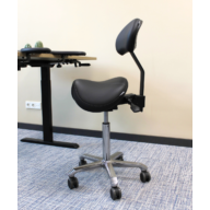 Score Jumper Ergonomische Zadelkruk met Rugleuning – Stamskin Zwart thumbnail