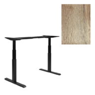 SteelForce Pro 470 SLS Zit-Sta Bureau Zwart met Natuur Eiken Bureaublad 120×80 cm thumbnail