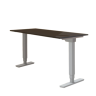 Universal komplett 1HA Sitz-Steh-Schreibtisch silber | Inkl. schwarzer Tischplatte: 120 x 80 cm thumbnail