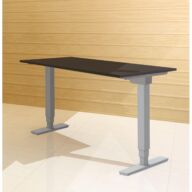 Universal komplett 1HA Sitz-Steh-Schreibtisch silber | Inkl. schwarzer Tischplatte: 120 x 80 cm thumbnail