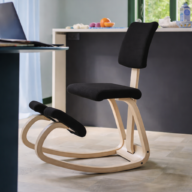 Variér Variable Balans PLUS Kniestoel met Rugleuning – Naturel/Zwart thumbnail