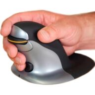 Mysz pionowa | Posturite | Mysz Pingwin | Średnia | Czarna | Srebrna | Przewodowa | Dla obu rąk (prawej i lewej) thumbnail