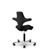 HÅG Capisco 8106 - Xtreme (Camira) - Recycled Polyester - EXR009 - Black - Black - 150mm (seat height 40–55cm) - Soft castors for hard floors thumbnail