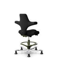 HÅG Capisco 8106 - Xtreme (Camira) - Recyceltes Polyester - EXR009 - Black - Moss Grey - 200 mm (Sitzhöhe 46-64cm) - Bodengleiter thumbnail