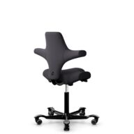 HÅG Capisco 8106 - Xtreme (Camira) - Polyester recyclé - EXR145 - Charcoal - Noir - 200 mm (hauteur d’assise 46–64 cm) - Roues dures pour sols souples thumbnail