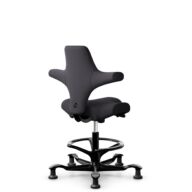 HÅG Capisco 8106 - Xtreme (Camira) - Recyceltes Polyester - EXR145 - Charcoal - Schwarz - 265 mm (Sitzhöhe 53-79cm) - Bodengleiter thumbnail
