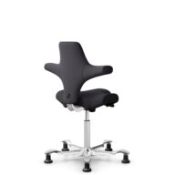 HÅG Capisco 8106 - Xtreme (Camira) - Poliester z recyklingu - EXR145 - Charcoal - White - 200 mm (seat height 46-64cm) - Glides thumbnail