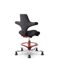 HÅG Capisco 8106 - Xtreme (Camira) - Polyester recyclé - EXR145 - Charcoal - Blush Rose - 265 mm (hauteur d’assise 53–79 cm) - Patins thumbnail