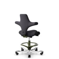 HÅG Capisco 8106 - Xtreme (Camira) - Recycled Polyester - EXR145 - Charcoal - Moss Grey - 265 mm (seat height 53-79cm) - Hard castors for soft floors thumbnail