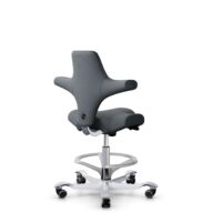 HÅG Capisco 8106 - Select (Gabriel) - Laine / Polyamide - SC60003 - Grey - Argent - 200 mm (hauteur d’assise 46–64 cm) - Roues dures pour sols souples thumbnail