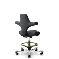 HÅG Capisco 8106 - Select (Gabriel) - Laine / Polyamide - SC60051 - Charcoal - Moss Grey - 265 mm (hauteur d’assise 53–79 cm) - Roues dures pour sols souples thumbnail