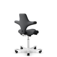 HÅG Capisco 8106 - Select (Gabriel) - Wool / Polyamide - SC60134 Dark Grey - White - 265 mm (seat height 53-79cm) - Hard castors for soft floors thumbnail