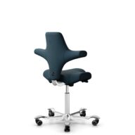 HÅG Capisco 8106 - Select (Gabriel) - Laine / Polyamide - SC66194 - Blue - Blanc - 265 mm (hauteur d’assise 53–79 cm) - Roues dures pour sols souples thumbnail
