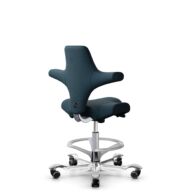 HÅG Capisco 8106 - Select (Gabriel) - Wool / Polyamide - SC66194 - Blue - Silver - 265 mm (seat height 53-79cm) - Hard castors for soft floors thumbnail