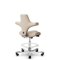 HÅG Capisco 8106 - Select (Gabriel) - Wol / Polyamide - SC61188 - Light beige - Framekleur - Wit - Gasveer - 200 mm (Zithoogte 46-64cm) - Vloercontact - Zachte wielen t.b.v. harde vloeren - Voetenring - Ja, in framekleur - Voetster - Ja, voetster in ge... thumbnail
