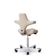 HÅG Capisco 8106 - Select (Gabriel) - Laine / Polyamide - SC61188 - Light beige - Argent - 200 mm (hauteur d’assise 46–64 cm) - Roues souples pour sols durs thumbnail
