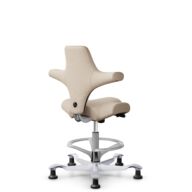 HÅG Capisco 8106 - Select (Gabriel) - Wol / Polyamide - SC61188 - Light beige - Framekleur - Zilver - Gasveer - 265 mm (Zithoogte 53-79cm) - Vloercontact - Glijdoppen - Voetenring - Ja, in framekleur - Voetster - Nee, voetster in framekleur thumbnail