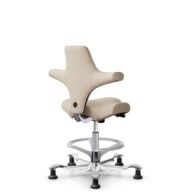HÅG Capisco 8106 - Select (Gabriel) - Wol / Polyamide - SC61188 - Light beige - Framekleur - Zilver - Gasveer - 265 mm (Zithoogte 53-79cm) - Vloercontact - Glijdoppen - Voetenring - Ja, in framekleur - Voetster - Ja, voetster in gepolijst aluminium thumbnail