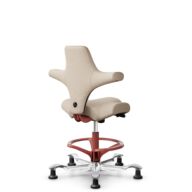 HÅG Capisco 8106 - Select (Gabriel) - Wol / Polyamide - SC61188 - Light beige - Framekleur - Blush Rose - Gasveer - 200 mm (Zithoogte 46-64cm) - Vloercontact - Glijdoppen - Voetenring - Ja, in framekleur - Voetster - Ja, voetster in gepolijst aluminium thumbnail