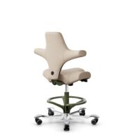 HÅG Capisco 8106 - Select (Gabriel) - Wol / Polyamide - SC61188 - Light beige - Framekleur - Moss Grey - Gasveer - 200 mm (Zithoogte 46-64cm) - Vloercontact - Harde wielen t.b.v. zachte vloeren - Voetenring - Ja, in framekleur - Voetster - Ja, voetster... thumbnail
