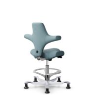 HÅG Capisco 8106 - Select (Gabriel) - Wol / Polyamide - SC67098 - Glacier blue - Framekleur - Zilver - Gasveer - 200 mm (Zithoogte 46-64cm) - Vloercontact - Glijdoppen - Voetenring - Ja, in framekleur - Voetster - Nee, voetster in framekleur thumbnail