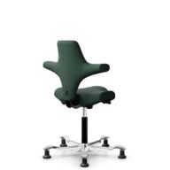HÅG Capisco 8106 - Select (Gabriel) - Wol / Polyamide - SC68209 - Dark green - Framekleur - Zwart - Gasveer - 265 mm (Zithoogte 53-79cm) - Vloercontact - Glijdoppen - Voetenring - Nee, geen voetenring - Voetster - Ja, voetster in gepolijst aluminium thumbnail