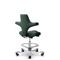 HÅG Capisco 8106 - Select (Gabriel) - Laine / Polyamide - SC68209 - Dark green - Argent - 200 mm (hauteur d’assise 46–64 cm) - Roues souples pour sols durs thumbnail