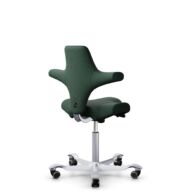 HÅG Capisco 8106 - Select (Gabriel) - Laine / Polyamide - SC68209 - Dark green - Argent - 265 mm (hauteur d’assise 53–79 cm) - Roues souples pour sols durs thumbnail
