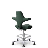HÅG Capisco 8106 - Select (Gabriel) - Wol / Polyamide - SC68209 - Dark green - Zilver - 265 mm (Zithoogte 53-79cm) - Glijdoppen thumbnail