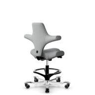 HÅG Capisco 8106 - Capture (Gabriel) - Wool / Polyamide - CPT4102 - Light grey - Black - 200 mm (seat height 46-64cm) - Hard castors for soft floors thumbnail
