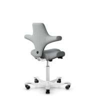 HÅG Capisco 8106 - Capture (Gabriel) - Wol / Polyamide - CPT4102 - Light grey - Framekleur - Wit - Gasveer - 150 mm (Zithoogte 40-55cm) - Vloercontact - Harde wielen t.b.v. zachte vloeren - Voetenring - Nee, geen voetenring - Voetster - Nee, voetster i... thumbnail