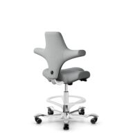 HÅG Capisco 8106 - Capture (Gabriel) - Wol / Polyamide - CPT4102 - Light grey - Framekleur - Wit - Gasveer - 200 mm (Zithoogte 46-64cm) - Vloercontact - Zachte wielen t.b.v. harde vloeren - Voetenring - Ja, in framekleur - Voetster - Ja, voetster in ge... thumbnail