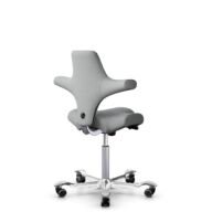 HÅG Capisco 8106 - Capture (Gabriel) - Laine / Polyamide - CPT4102 - Light grey - Argent - 200 mm (hauteur d’assise 46–64 cm) - Roues souples pour sols durs thumbnail