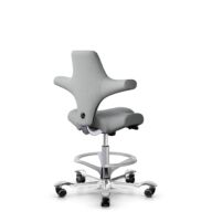 HÅG Capisco 8106 - Capture (Gabriel) - Laine / Polyamide - CPT4102 - Light grey - Argent - 200 mm (hauteur d’assise 46–64 cm) - Roues souples pour sols durs thumbnail