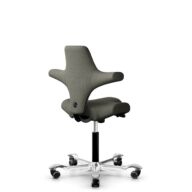 HÅG Capisco 8106 - Capture (Gabriel) - Laine / Polyamide - CPT4401 - Warm grey - Noir - 265 mm (hauteur d’assise 53–79 cm) - Roues souples pour sols durs thumbnail