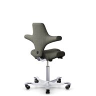 HÅG Capisco 8106 - Capture (Gabriel) - Wool / Polyamide - CPT4401 - Warm grey - Silver - 150mm (seat height 40–55cm) - Soft castors for hard floors thumbnail