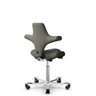 HÅG Capisco 8106 - Capture (Gabriel) - Wool / Polyamide - CPT4401 - Warm grey - Silver - 265 mm (seat height 53-79cm) - Soft castors for hard floors thumbnail