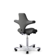 HÅG Capisco 8106 - Capture (Gabriel) - Wol / Polyamide - CPT4601 - Dark grey - Framekleur - Zilver - Gasveer - 200 mm (Zithoogte 46-64cm) - Vloercontact - Harde wielen t.b.v. zachte vloeren - Voetenring - Nee, geen voetenring - Voetster - Nee, voetster... thumbnail