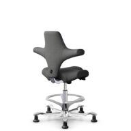 HÅG Capisco 8106 - Capture (Gabriel) - Laine / Polyamide - CPT4601 - Dark grey - Argent - 200 mm (hauteur d’assise 46–64 cm) - Patins thumbnail