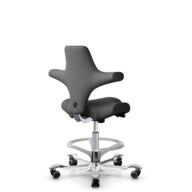 HÅG Capisco 8106 - Capture (Gabriel) - Laine / Polyamide - CPT4601 - Dark grey - Argent - 265 mm (hauteur d’assise 53–79 cm) - Roues dures pour sols souples thumbnail