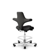 HÅG Capisco 8106 - Capture (Gabriel) - Laine / Polyamide - CPT5501 - Charcoal - Blanc - 265 mm (hauteur d’assise 53–79 cm) - Roues dures pour sols souples thumbnail