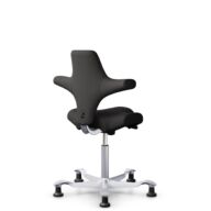 HÅG Capisco 8106 - Capture (Gabriel) - Laine / Polyamide - CPT5501 - Charcoal - Argent - 200 mm (hauteur d’assise 46–64 cm) - Patins thumbnail