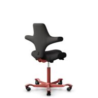 HÅG Capisco 8106 - Capture (Gabriel) - Laine / Polyamide - CPT5501 - Charcoal - Blush Rose - 150 mm (hauteur d’assise 40–55 cm) - Roues souples pour sols durs thumbnail