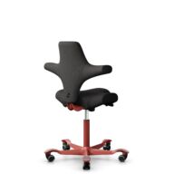 HÅG Capisco 8106 - Capture (Gabriel) - Laine / Polyamide - CPT5501 - Charcoal - Blush Rose - 200 mm (hauteur d’assise 46–64 cm) - Roues dures pour sols souples thumbnail